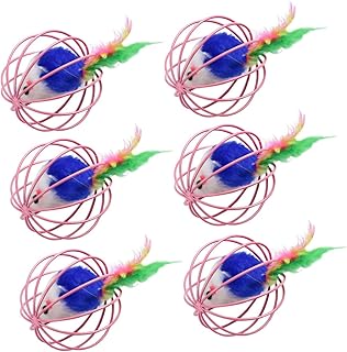 Hohopeti 6pcs Funny Cat Toy Cat Toys Pet Toys Random Color Toy Indoor Playset Plush Pet Cat Rat Toy Fake Mouse Toy The Cat Sisal Ball Sisal Rope Cat Kitten Supplies Iron Wire