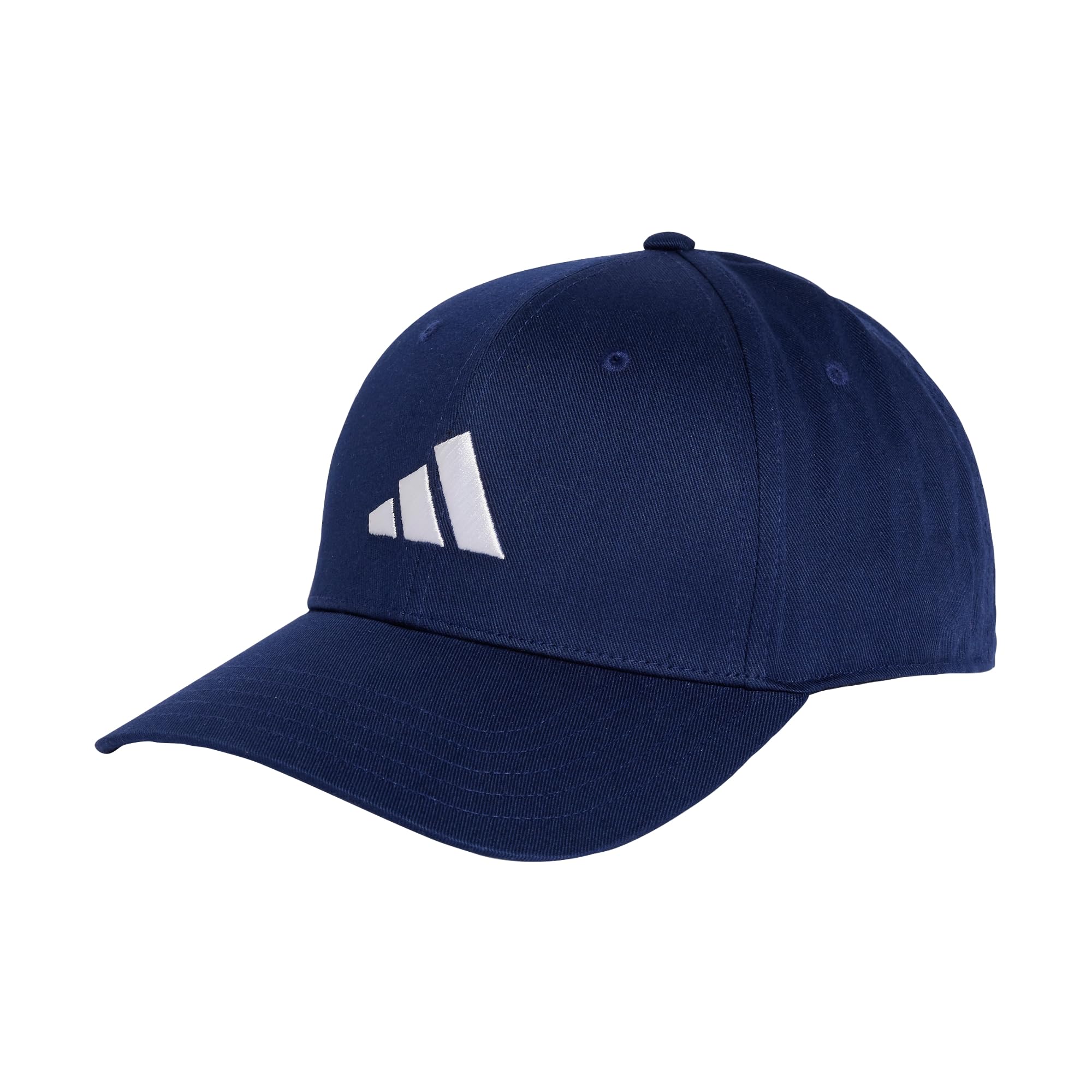 adidas Unisex Baseball Cotton New Logo Hat, Dark Blue/White, XXS-XS