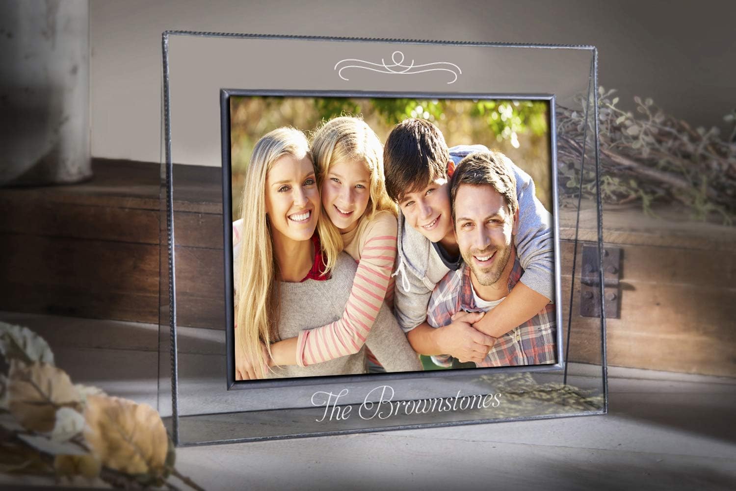 J Devlin Pic 319-81H EP501 Personalized for Any Occasion Engraved Clear Glass Picture Frame Tabletop 8 x 10 Horizontal Photo Family Keepsake
