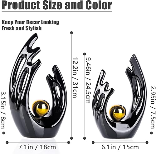 Miniatura 2 de Decoración naranja para el hogar, mesa de centro, decoración moderna y estética, decoración de habitación, estatua de arte abstracto, pieza central