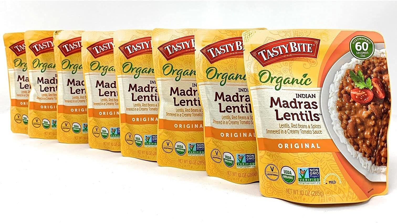 Madras Lentil Tasty Bite Organic Indian Madras Lentils, 10 Oz, Pack of 8-2 Pack