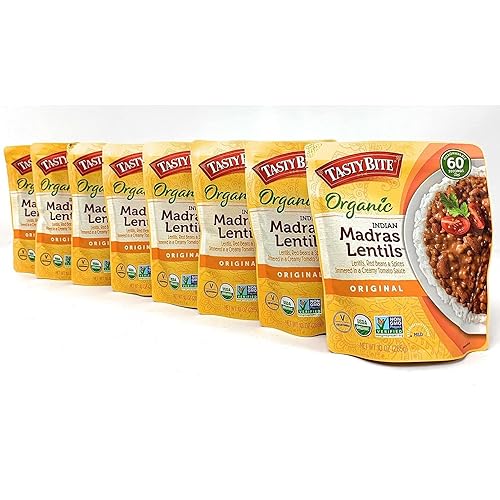 Madras Lentil Tasty Bite - Lentejas orgánicas indias Madras, 10 onzas, paquete de 8  2 unidades
