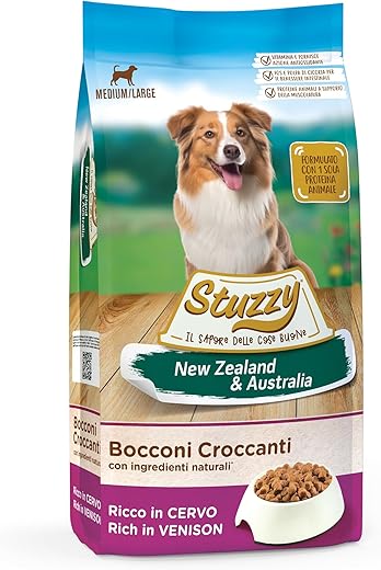 Stuzzy, Cibo Secco per Cani Adulti al Gusto Cervo, Croccantini - Linea...