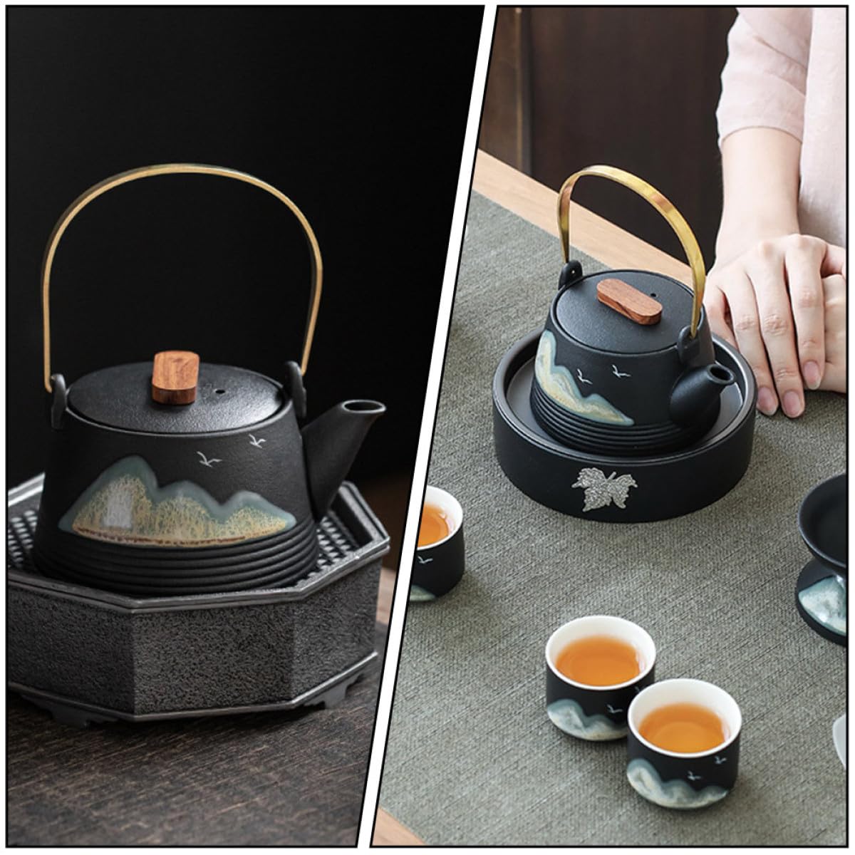 Mipcase Keramik Teekanne mit Filter für Zuhause Kreativer Teekessel aus Hochwertiger Keramik Teeservice-zubehör für Tee und Kaffee