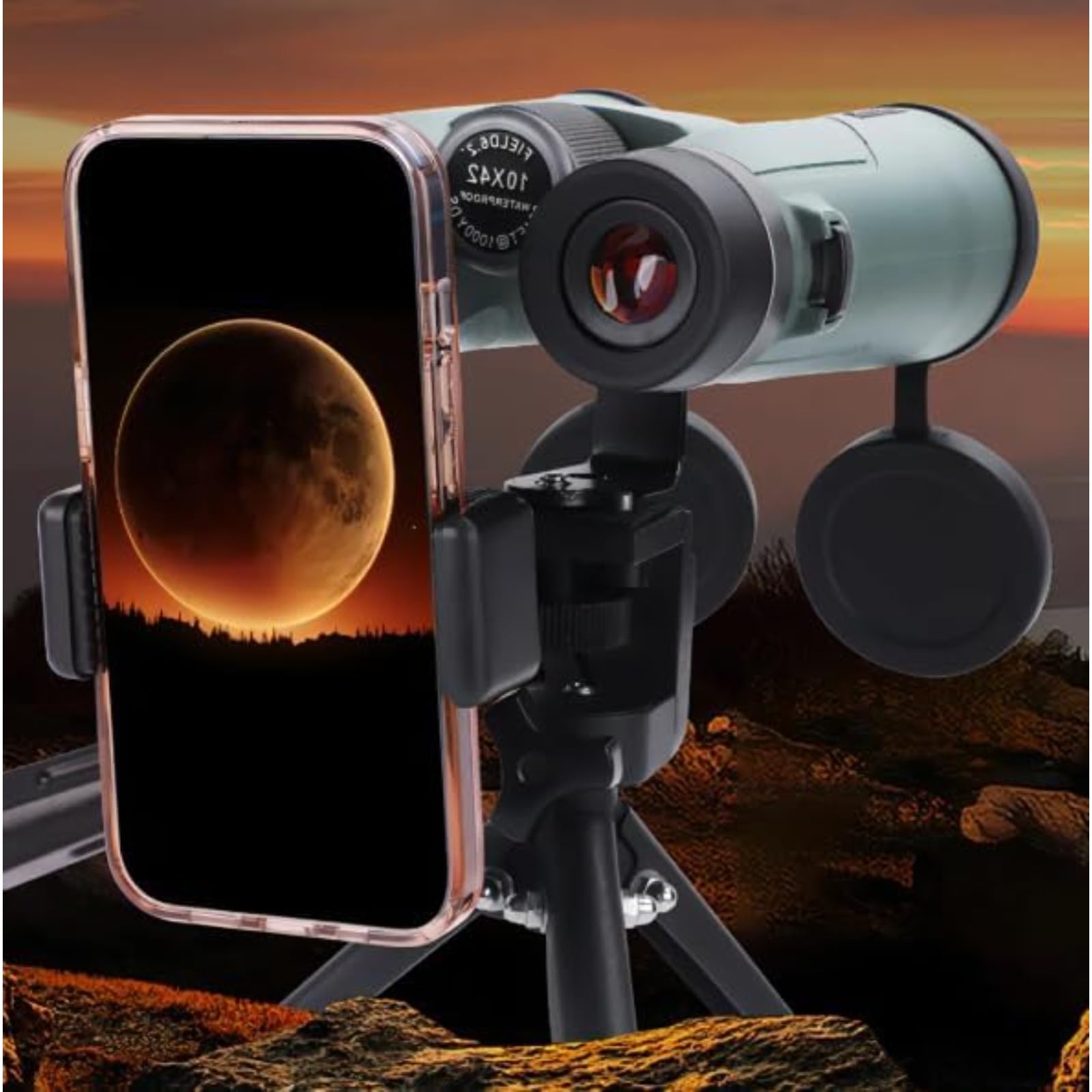 Kersens Jumelles Original à Talon HD à Fort grossissement pour Adultes, Jumelles à Vision Nocturne Warmax, étanches et Portables pour l'observation des Oiseaux, Les Voyages, l'observation des (Noir)