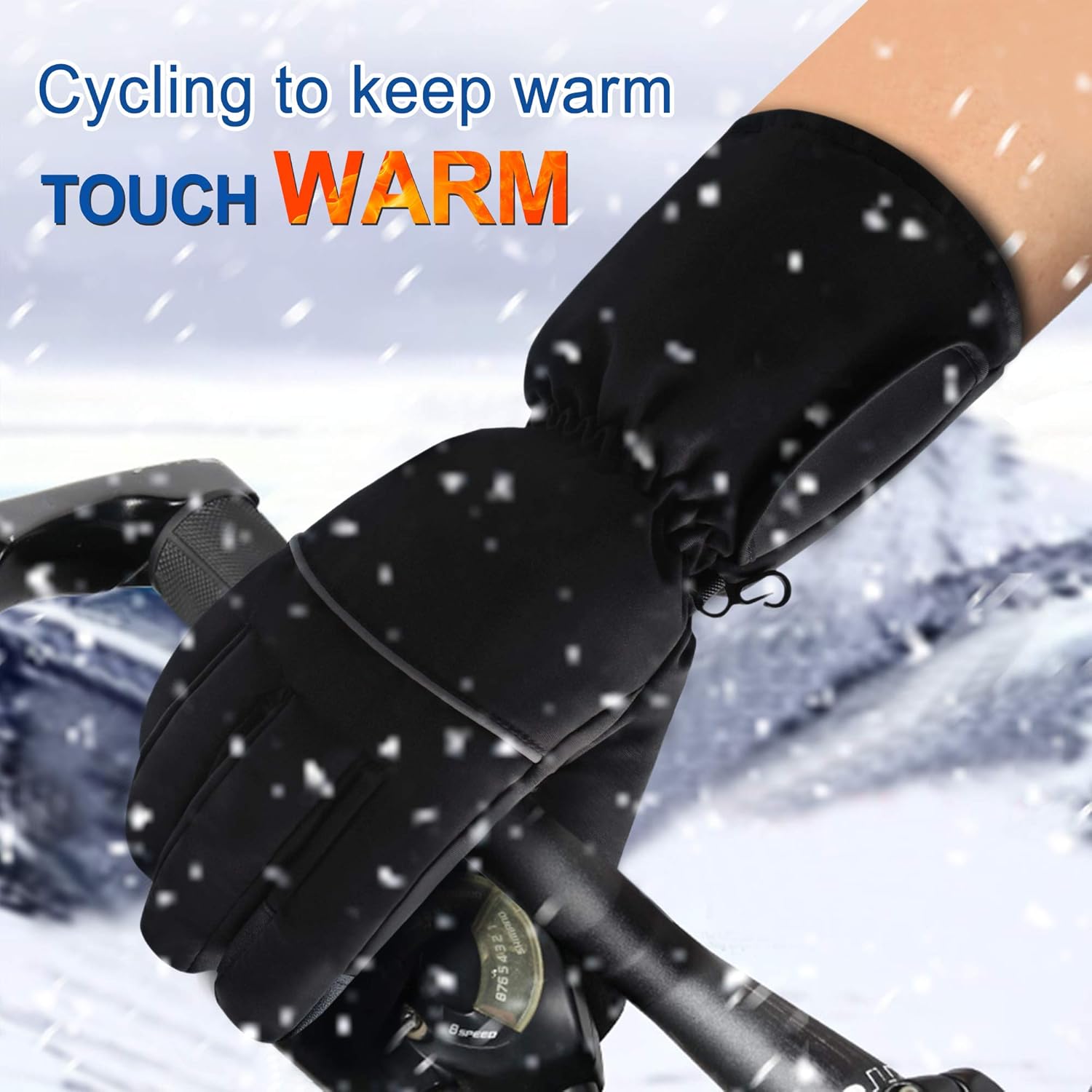 Svpro Heated Gloves for Men and Women, 5000mAh Rechargeable Battery Heating Electric Hand Warmer Glove, Touchscreen Winter Warm Thermal Gloves with 3 Heat Settings