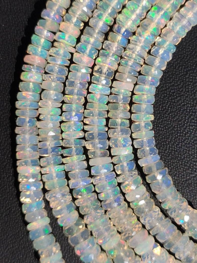 Opale éthiopienne naturelle à facettes de 4,5-6mm pour bijoux haut de gamme