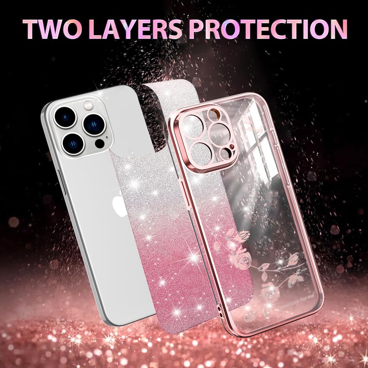Eherui Cover per Xiaomi Redmi 13C 4G / Poco C65 Glitter, Brillantini Custodia Morbido TPU Protezione Trasparente Antiurto Silicone per Redmi 13C 4G Case,Trasparente