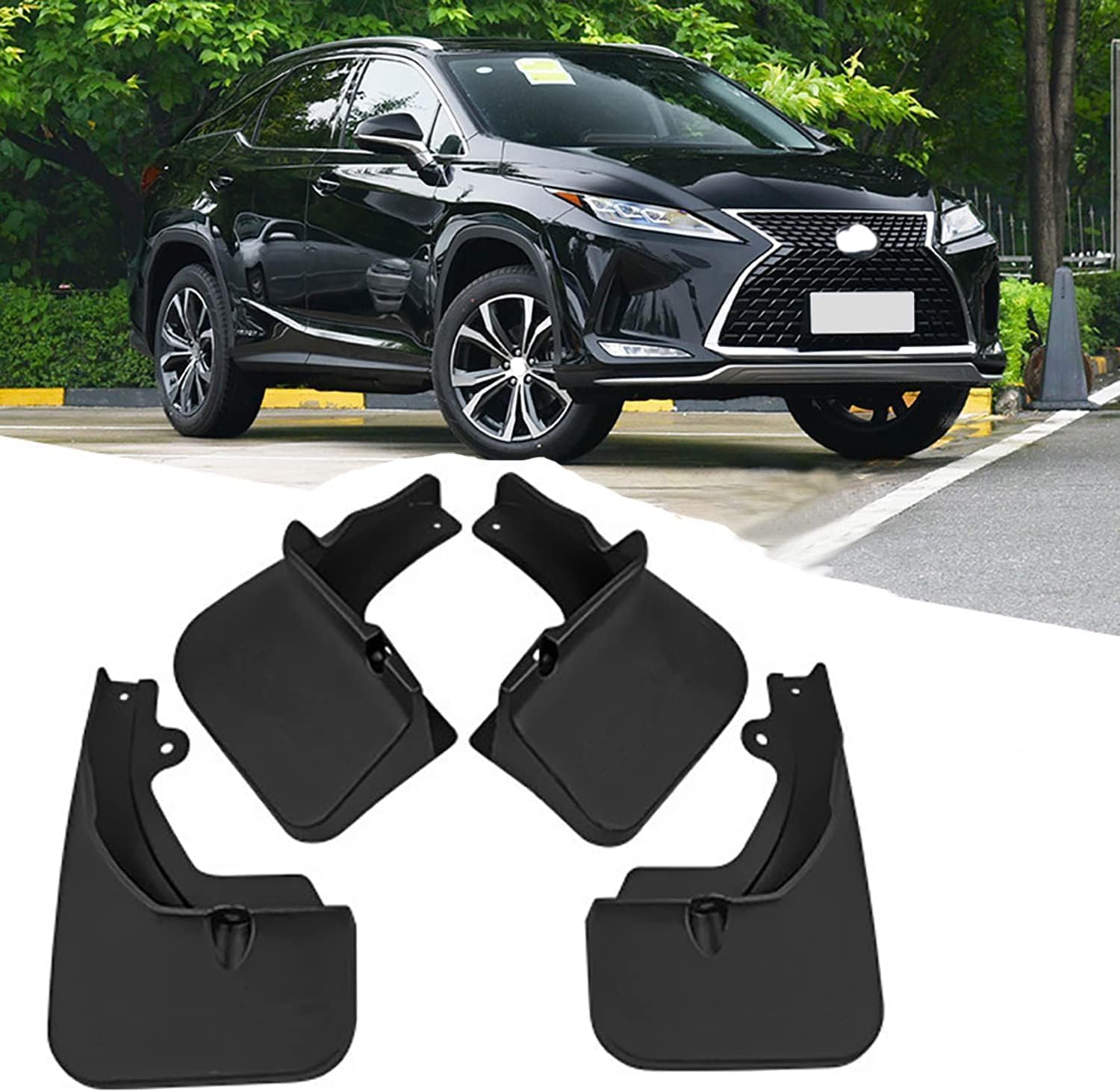lijiazhe Front and Rear Mud Flaps Splash Guard for LEXUS RX 2020-2022, No Drilling Auto Mudguards.