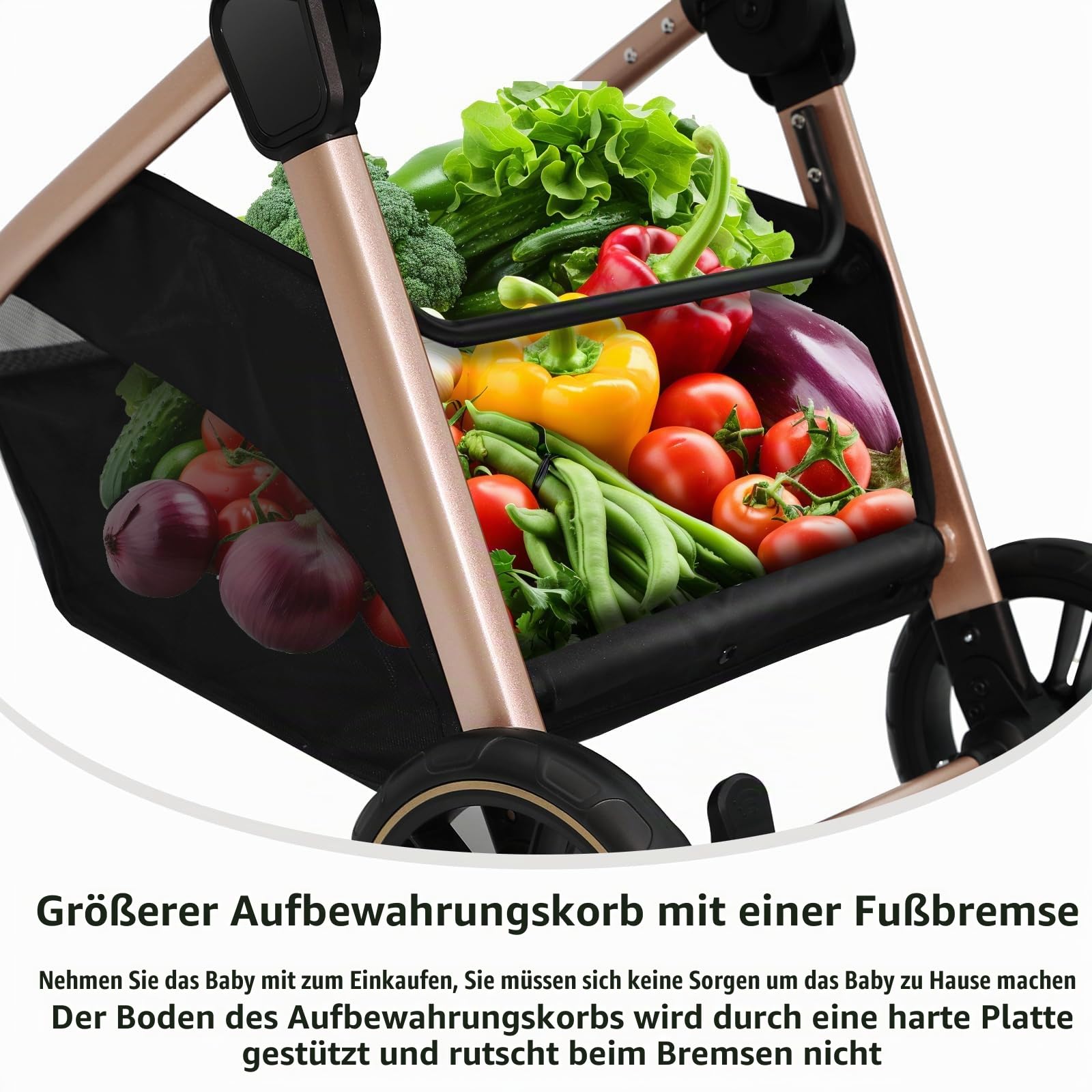 Reisesystem 3 in 1, kombi Kinderwagen, von Neugeborenen bis Kleinkind, All-Terrain, Einhand-Klappbar, Hochsitz-Baby-Kinderwagen, wandelbarer Babywagen