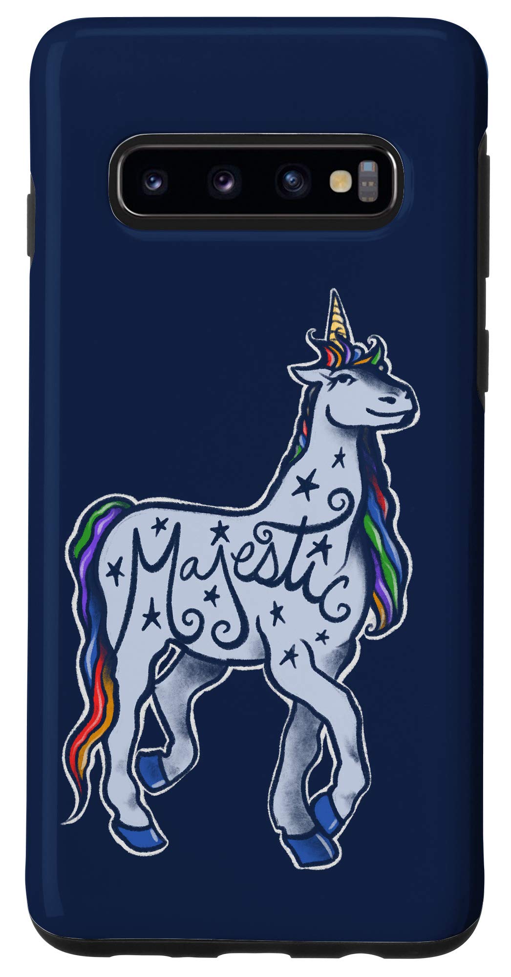 Galaxy S10 Majestic Rainbow Unicorn Art 80s rainbows Case