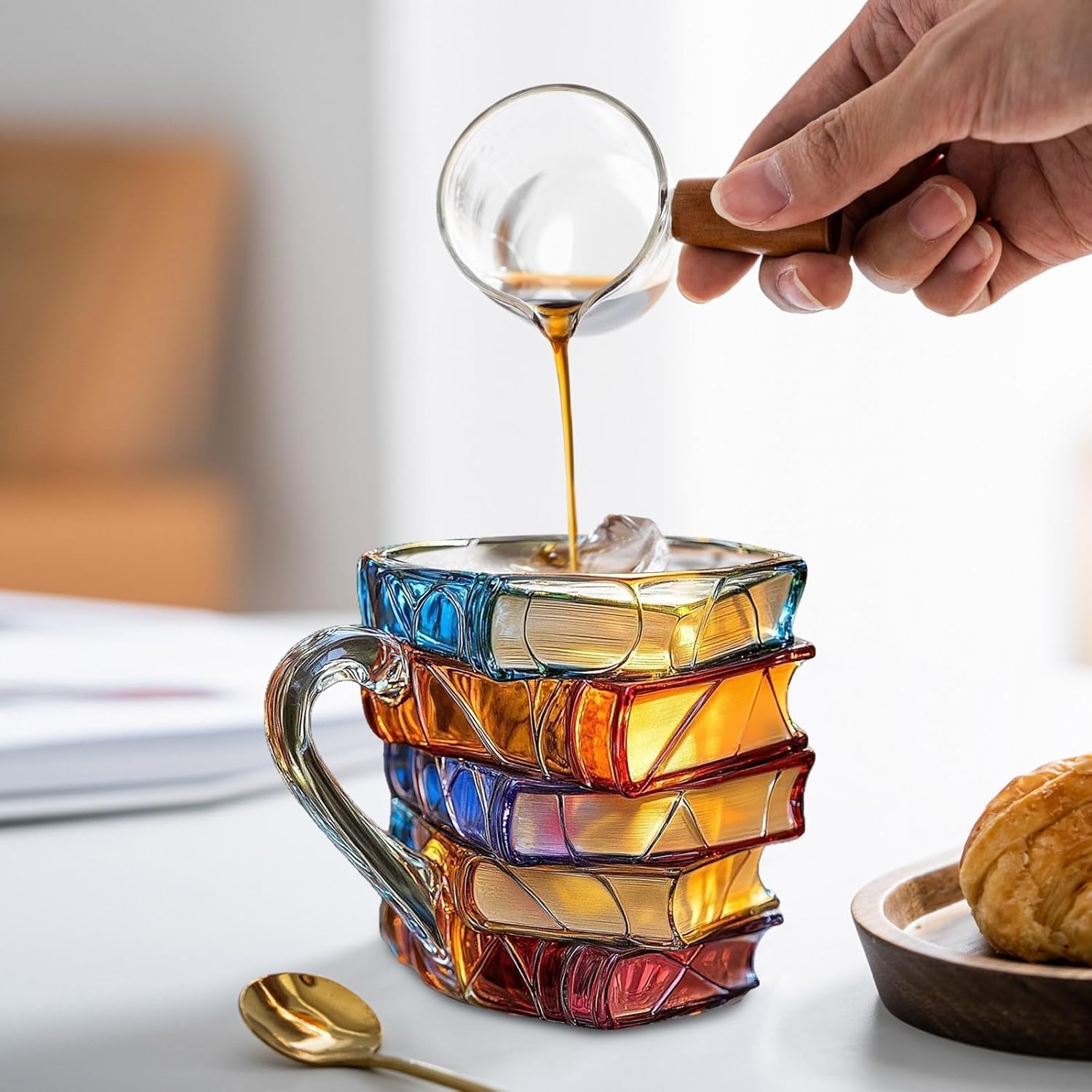 Home Hotting Bemalte Buchtasse, Originelle Kaffeetassen, Kaffeetassen, 11 Oz, Coole, Lustige, SüßE Trinkbecher FüR BüCherwüRmer, Leser, Schriftsteller, Bibliothekare Küche, Haushalt & Wohnen