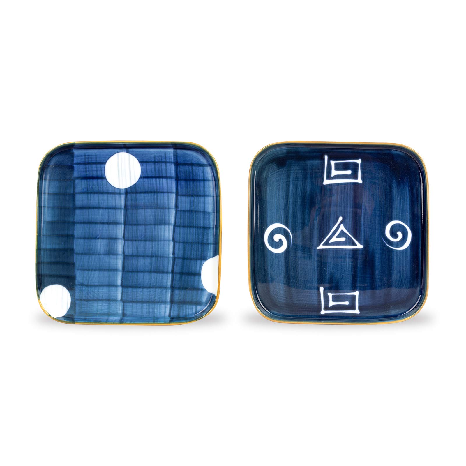 MDZF SWEET HOME 10-Inch Porcelain Dinner Plates Set, Pasta Serving plates, Dessert Dishes, Square Japanese Style Tableware - Set of 2