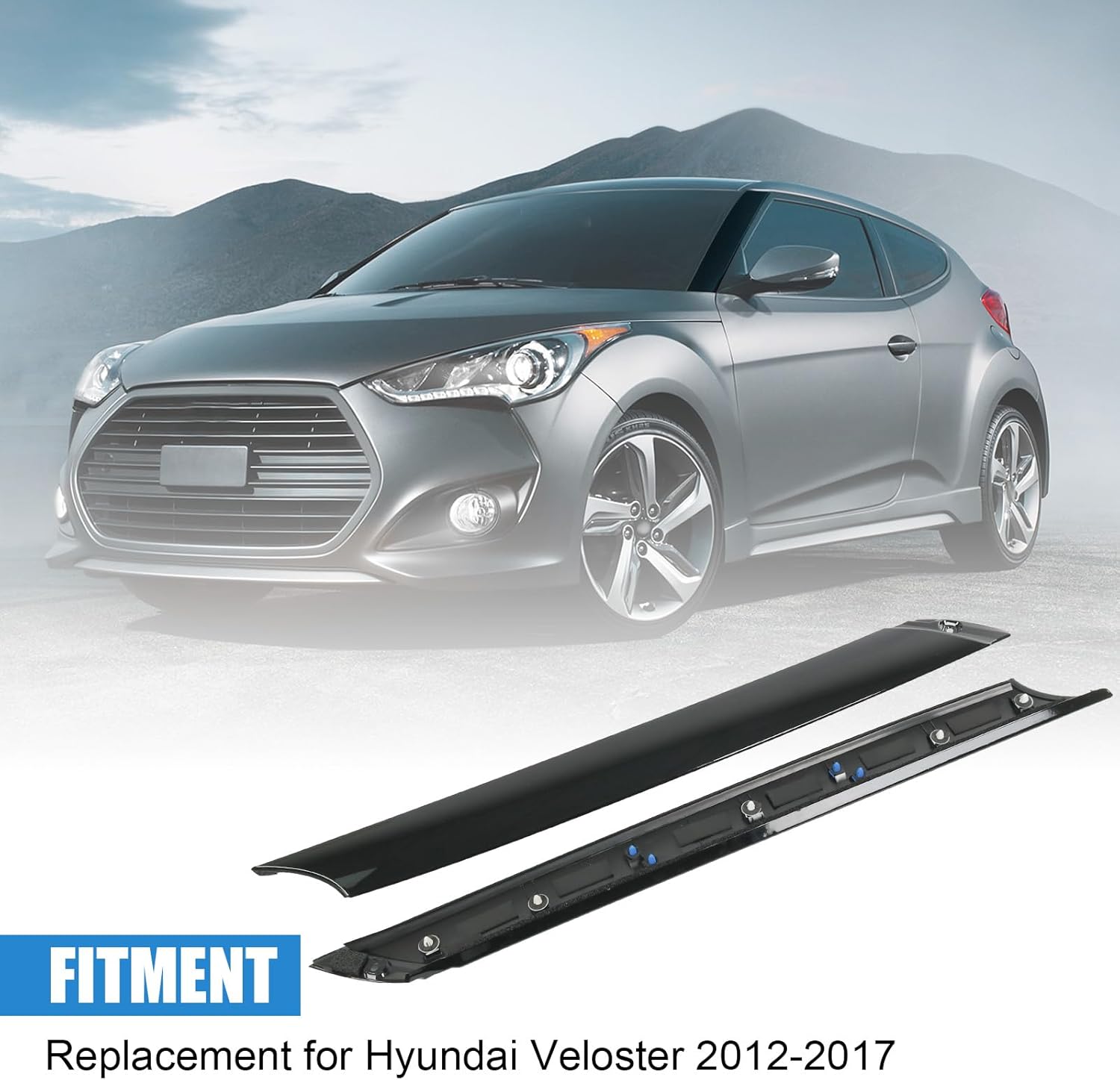 A-Pillar Trim Molding Windshield Set (Left & Right) Replacement for Hyundai Veloster 2012-2017 Outer Windshield Trim Driver & Passenger Side 861702V000 861802V000