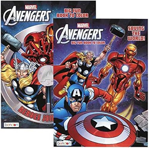 Marvel Avengers - Libro para colorear (96 páginas, juego de 2)