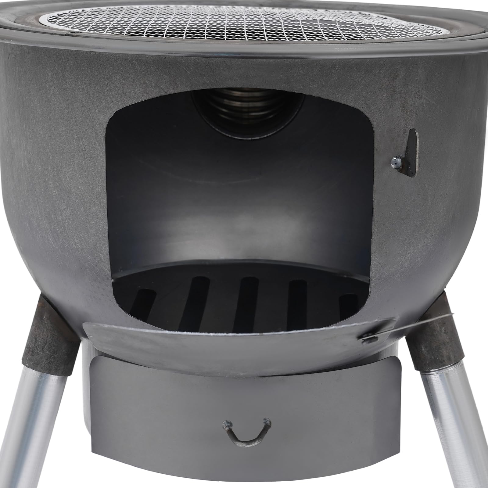 Przenośny piec na drewno, piec namiotowy z rurą kominową, rusztem do grillowania i nogami, piec rakietowy, ogrzewanie namiotu, na kemping, wędrówki, piknik i grill (43 cm, 3 pierścienie grzewcze)