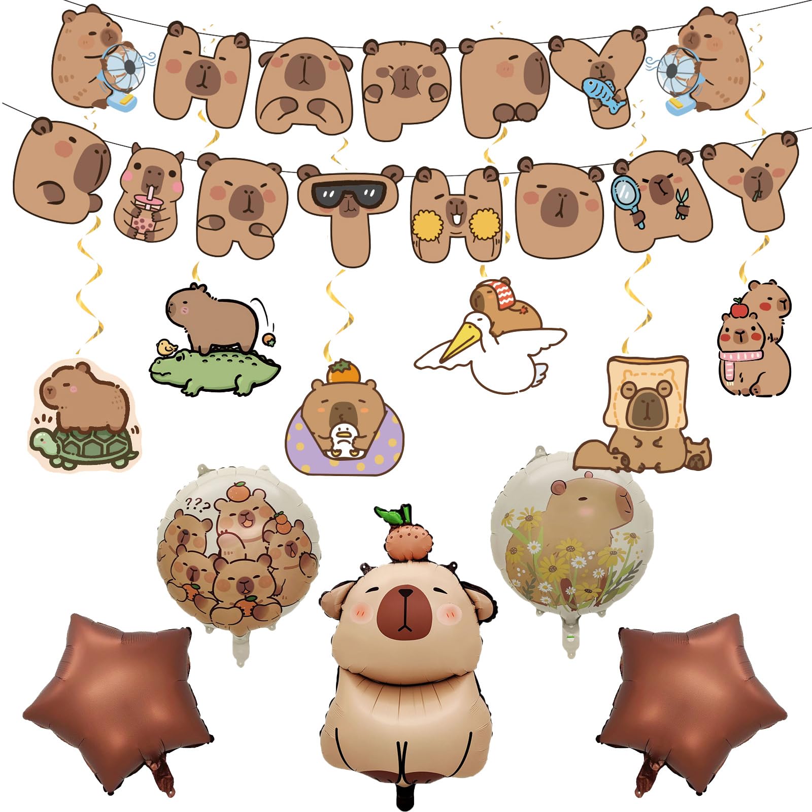 Capybara Birthday Decorations, Party Supplies