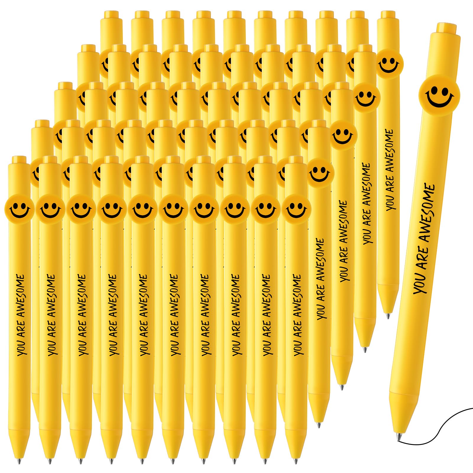 Fuutreo 100 Pcs Funny Pens Coworker Appreciation Gifts Inspirational Motivational Quotes Ballpoint Pens Smile Face for Coworker Employee Staff Team