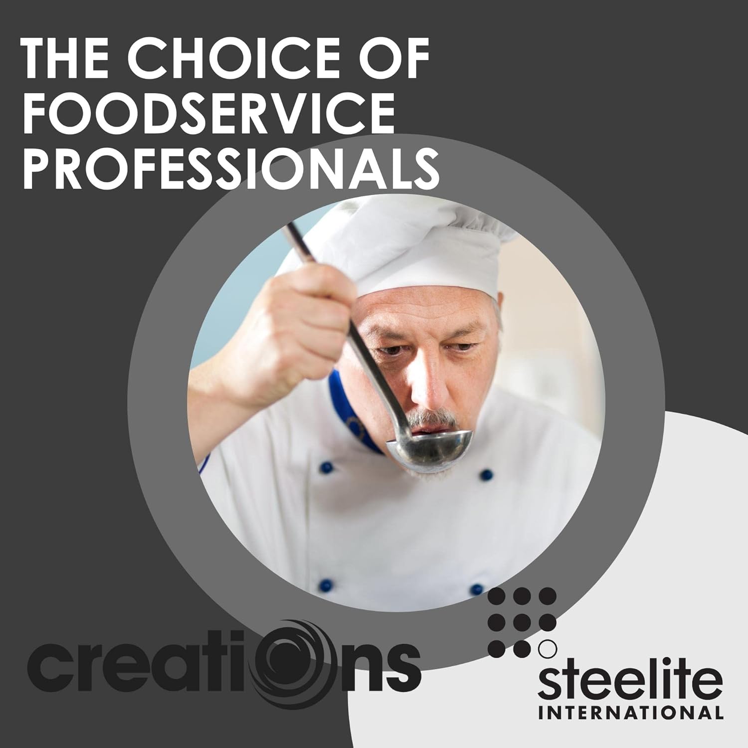 Steelite International 7347MW132 Stainless Steel Ladles, Medium Metal Solid Serving Spoons Utensils for Hot Pot, Chafers and Soup Cauldrons for Buffet Use, 2 Oz, 9", Set of 12