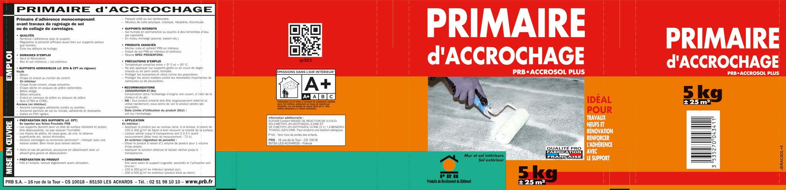 Primaire d’Accrochage Multi-Supports 5kg - Sous-Couche Universelle pour Béton, Plâtre, Carrelage et Bois - Adhérence Maximale Intérieur/Extérieur