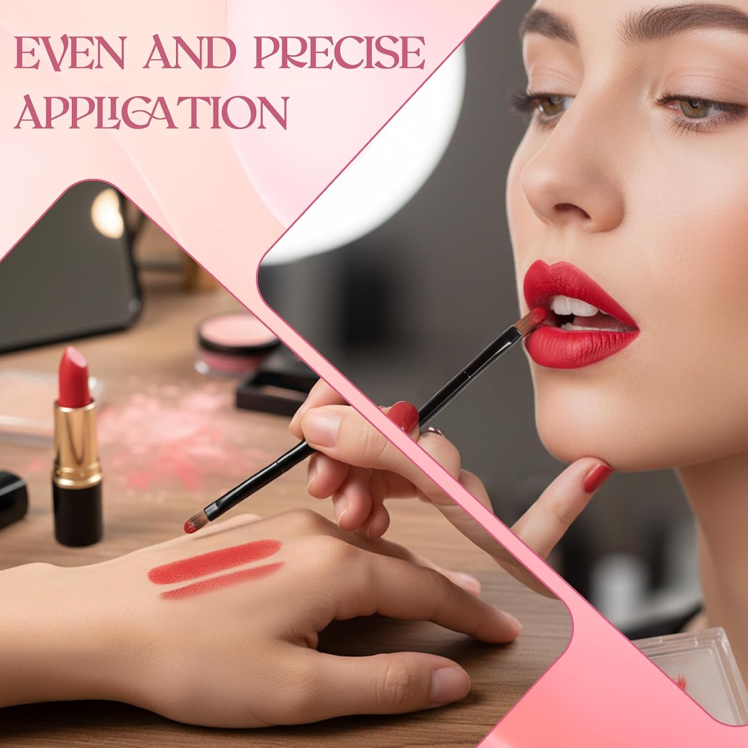 50 Pieces Lip Brushes, Pro Multifunctional Makeup Brush, Lipstick Gloss Wands Applicator Cosmetic Tool Kits, Black