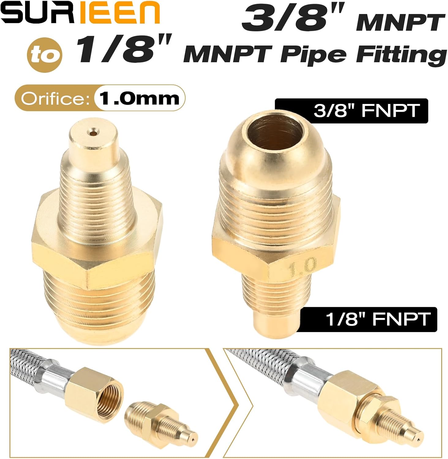 0-20 PSI Adjustable High Pressure Propane Regulator with Hose, 8FT Y Splitter Double Braided Hose with 1/8" MNPT Pipe Fitting for Double Propane Outdoor Burner, Turkey Fryer, Cooker