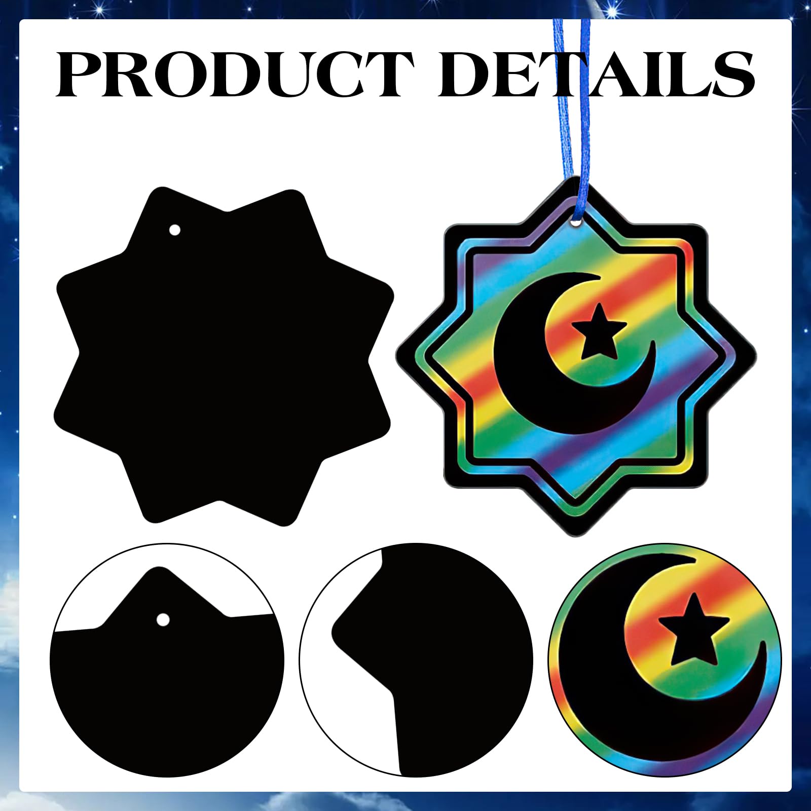 36PCS Ramadan Eid Scratch Art for Kids Ramadan Scratch Paper Art Kits - Image 3