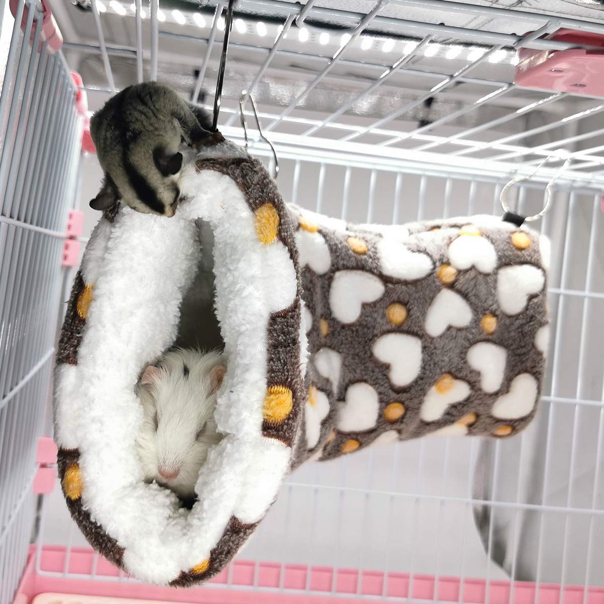 LEFTSTARER Hängetunnel für Kleintiere, Frettchen Hängematte Käfig Zubehör Zuckergleiter Spielzeug Hamster Bettwäsche für Chinchilla Eichhörnchen Meerschweinchen Ratten Spielzeug