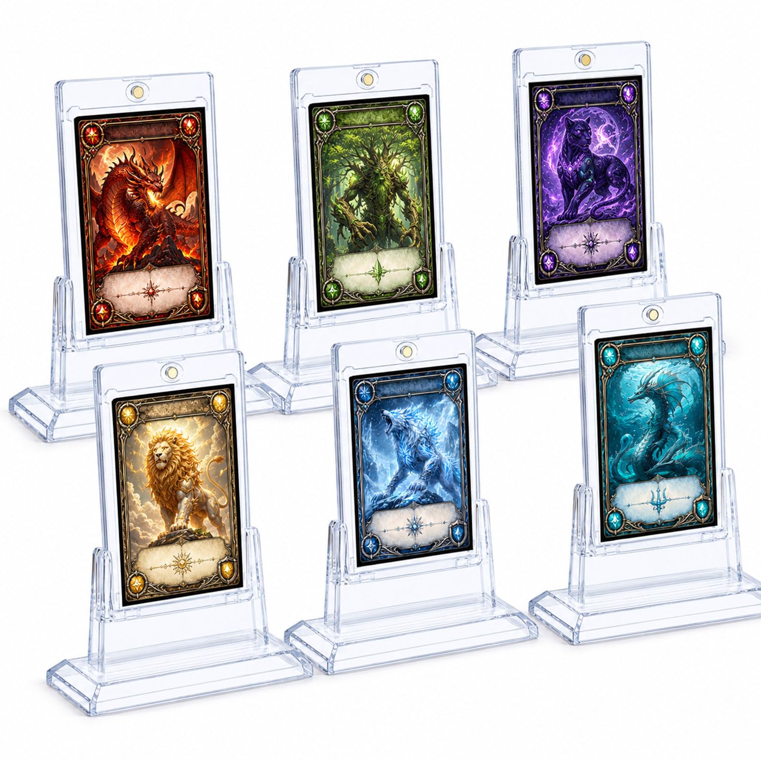 Mcbazel 6 Pack 35Pt Magnetic Acrylic Card Holder For Trading Cards