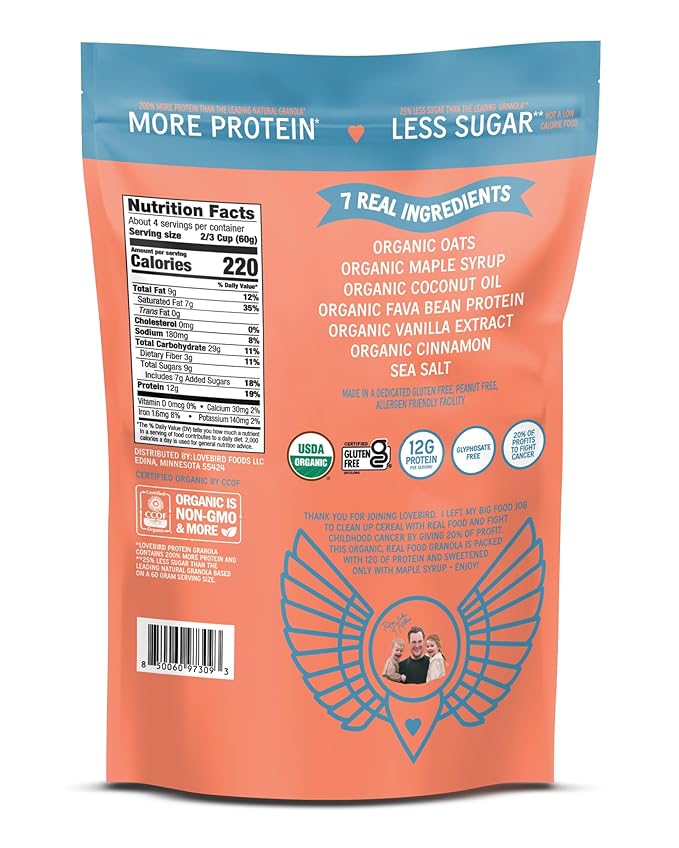 Granola Lovebird Sin Gluten y Orgánica - Mezcla de Canela - 7 Ingredientes Reales - 7.0 oz miniatura 2