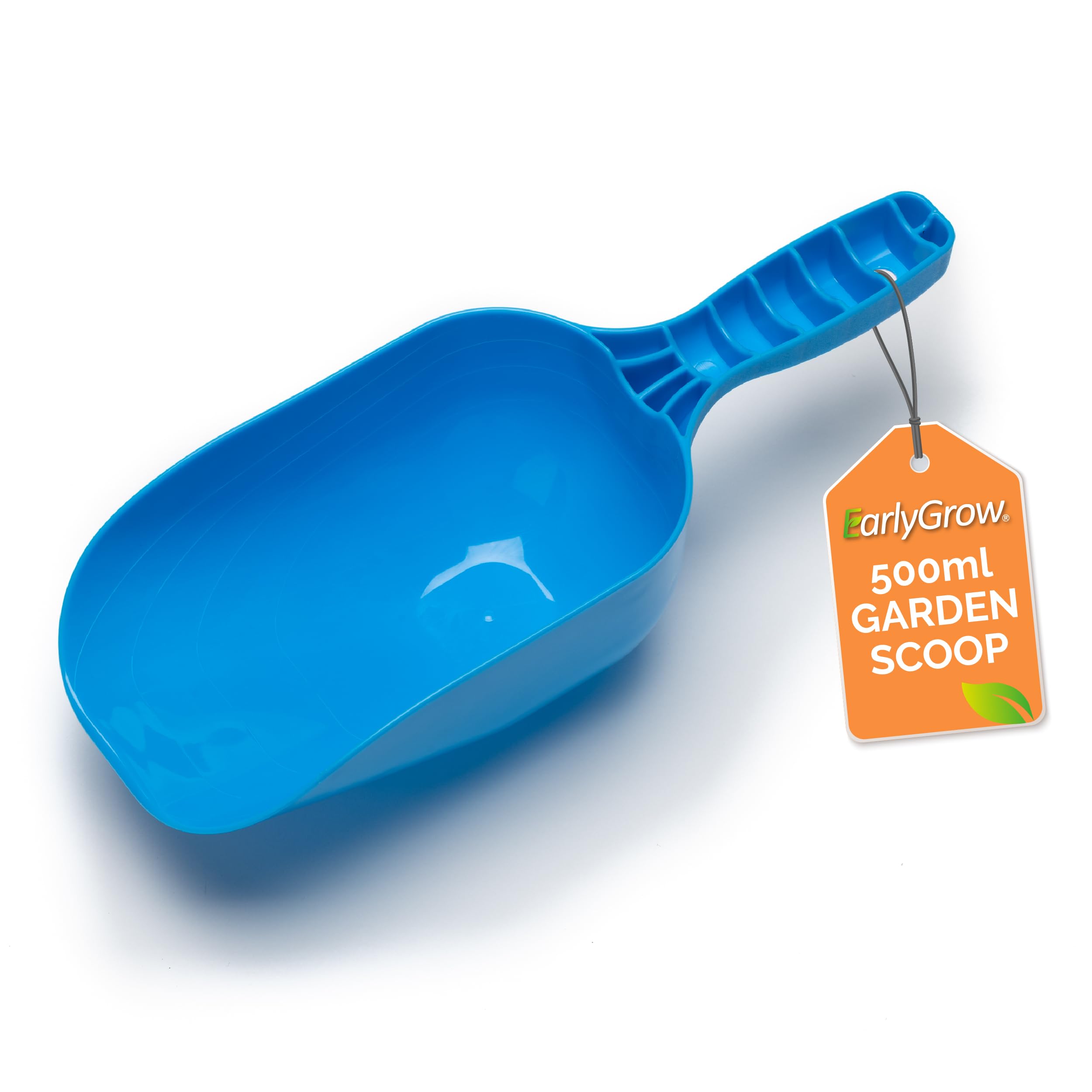 EarlyGrow 500ml Large Plastic Scoop – Multipurpose Garden Transplanting & Potting Tool for Soil, Compost, Pet Food, Cat Litter, Feed, Seed, Sand, Baking & Home Business Use (Blue)