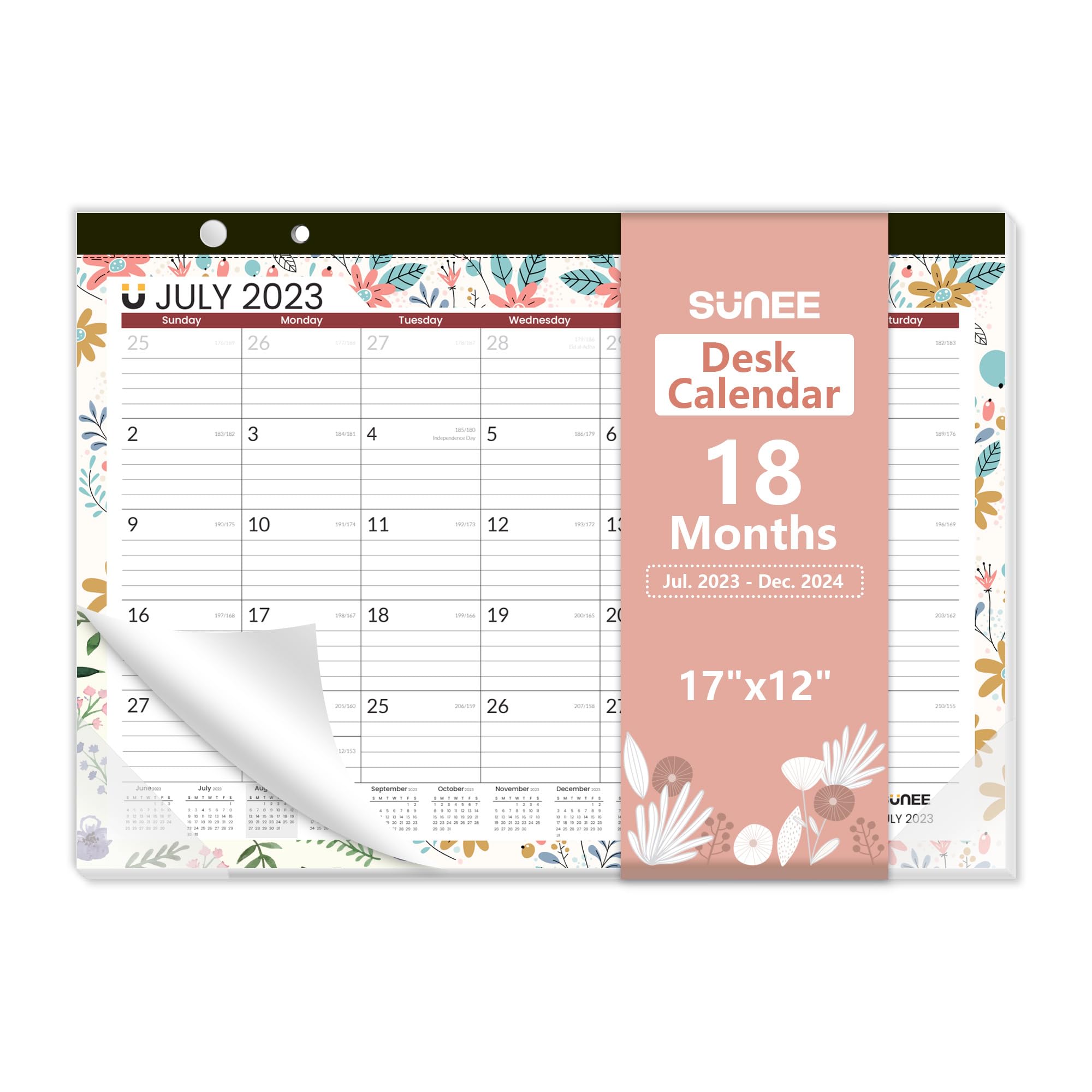Buy SUNEE Desk Pad 20232024 Large 17x12, 18 Months Academic Desk