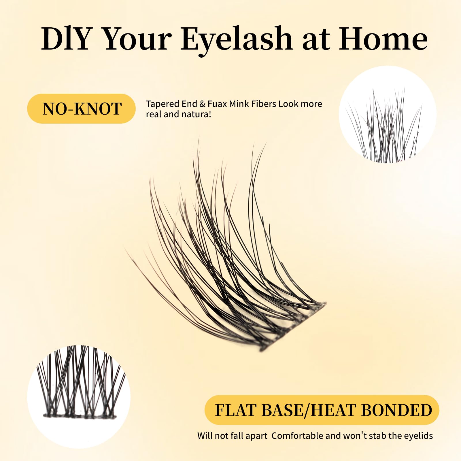 Fenshine Cluster Lashes Individual Lashes Wide Stem C/D Curl 9-15mm Length DIY Eyelash Extension Individual Soft False Lashes for Personal Use at Home (Clearance Items - Image 4