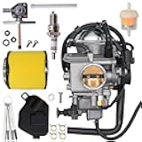 TRX500FE Carburetor Fit for Honda TRX500FE TRX500 FM Foreman 500 4X4 2005-2011 Carb with Air Filter and Fuel Petcock Valve