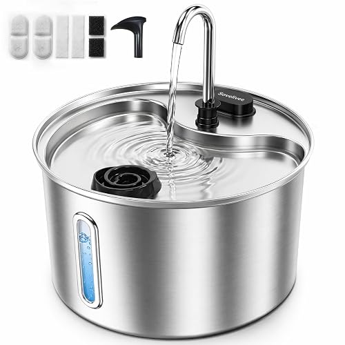 SOVELIVEE Cat Water Fountain 118oz/3.5L Stainless product photo (Automatic Feeders & Fountains) — ScooterReviewPro review