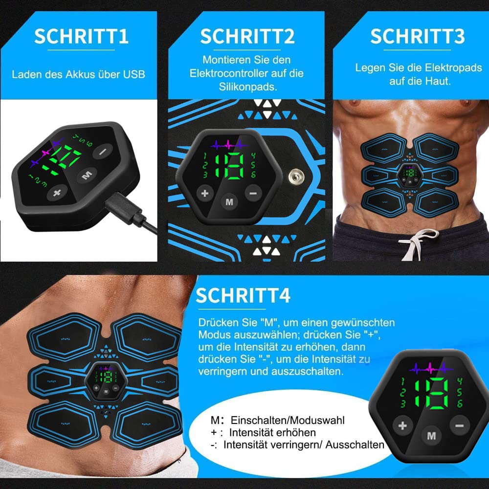 6 Korzystanie Z Trybu Wyświetlacz Led Stymulator Mięśni Ems Trener Brzucha I Biodra Usb Trening Fitness Abs Domowa Siłownia Wyszczuplanie Ciała Trener Talii
