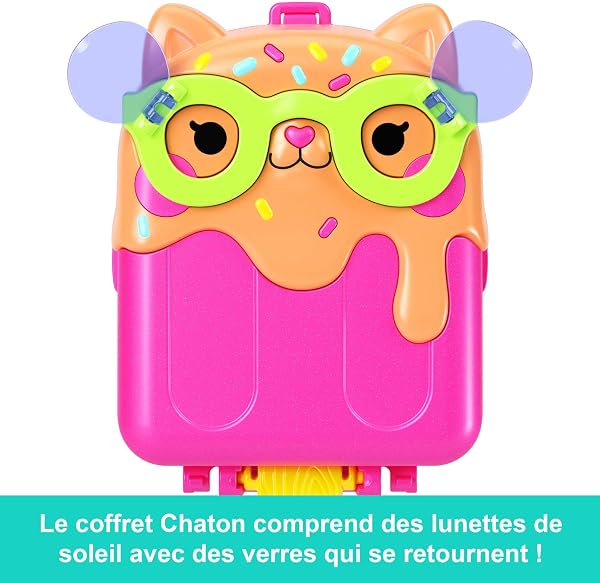 Polly Pocket Coffret Vacances au soleil, jouet de voyage avec 1 mini-figurine, un chiot et des accessoires thématiques, JCB17 - 3