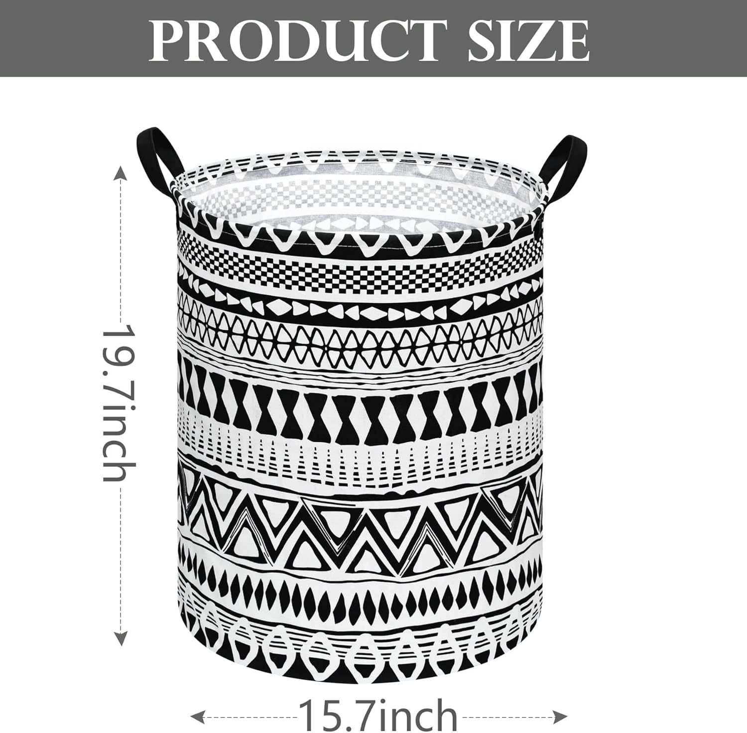 Round Laundry Hamper Storage Basket Fabric Material Storage Hamper Organization Basket, Storage Bin, Gift Box with Handles for Room