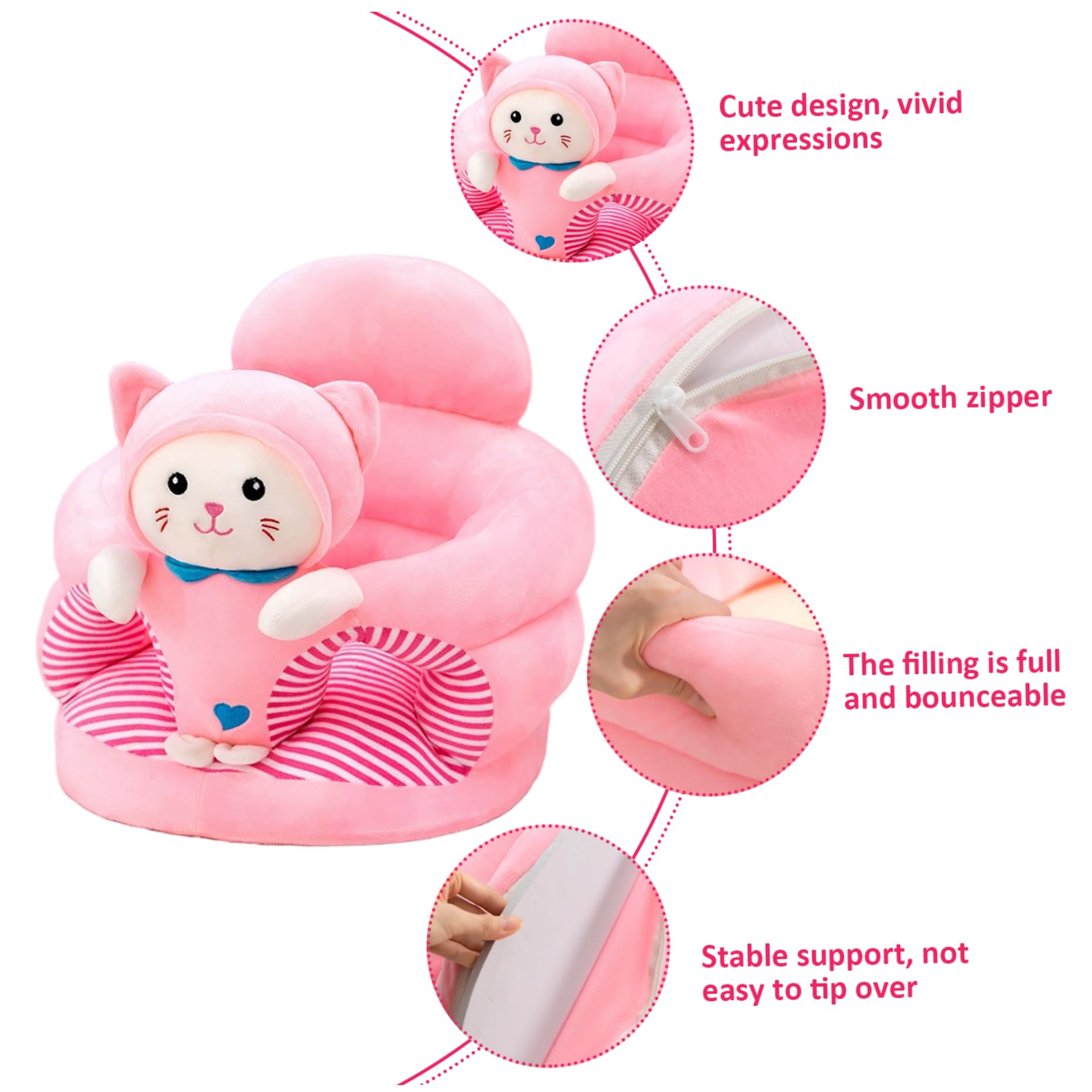 Peluche chaise assise bébé chaton dessin animé mignon canapé soutien chambre salon crèche