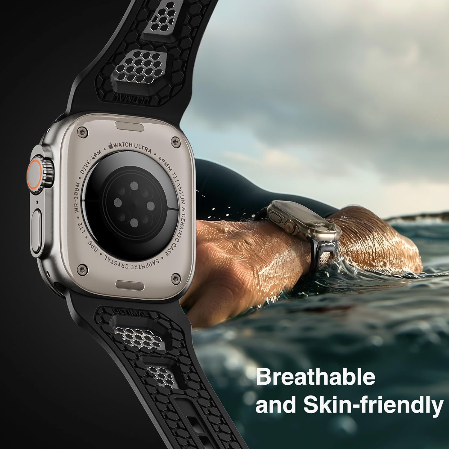 ULTIMAL Compatible with Apple Watch Band 42mm/44mm/45m/49mm/46mm, Metal Vent Design for iWatch Ultra Series 10 9 8 7 6 5 4 3 SE