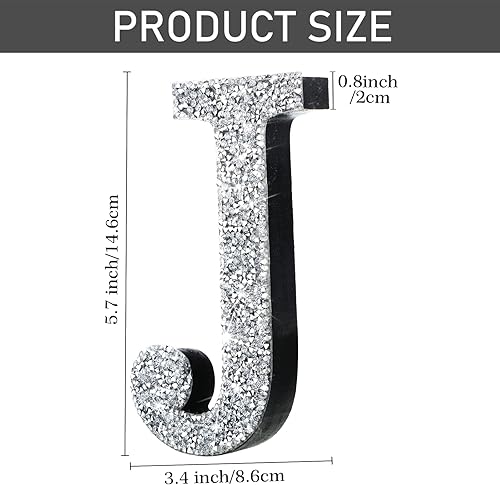 Miniatura 2 de Letras colgantes de diamantes de cristal de 5.7 pulgadas para decoración de pared, letras de manualidades con tornillos y ganchos, decoración de