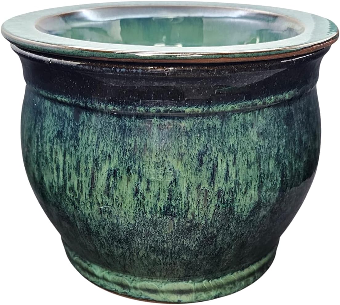 T-Trove 8in Round African Violet Self Watering Pot Green