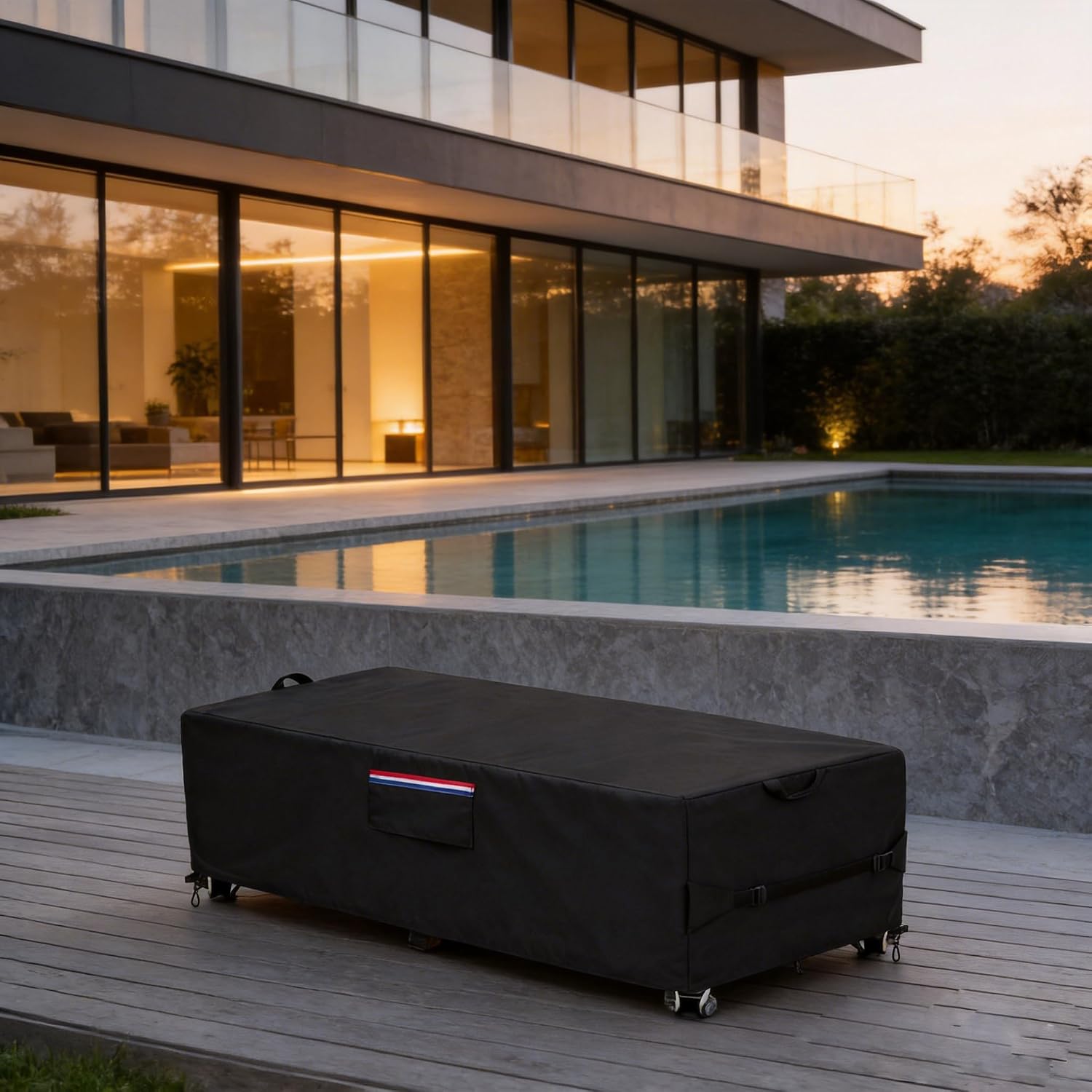 Waterproof Patio Lounge Chair Cover 2 Pack,Heavy Duty 600D Waterproof Outdoor Chaise Lounge Covers,Outdoor Furniture Covers Compatible with 80" x 27" x 14" H Black