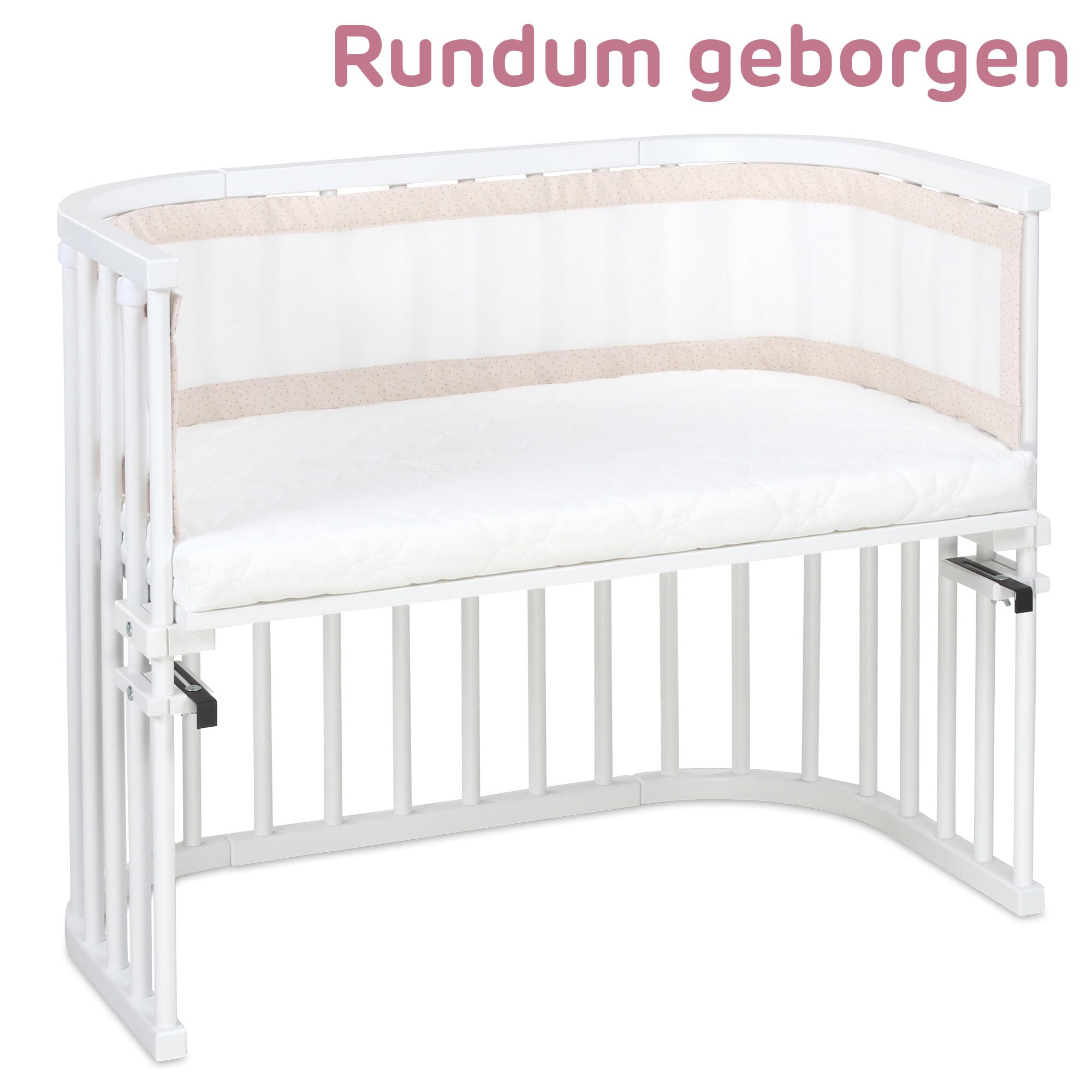 babybay Gniazdko 3D Mesh Royal pasuje do modelu oryginalnego, beżowe, błyszczące kropki, złote