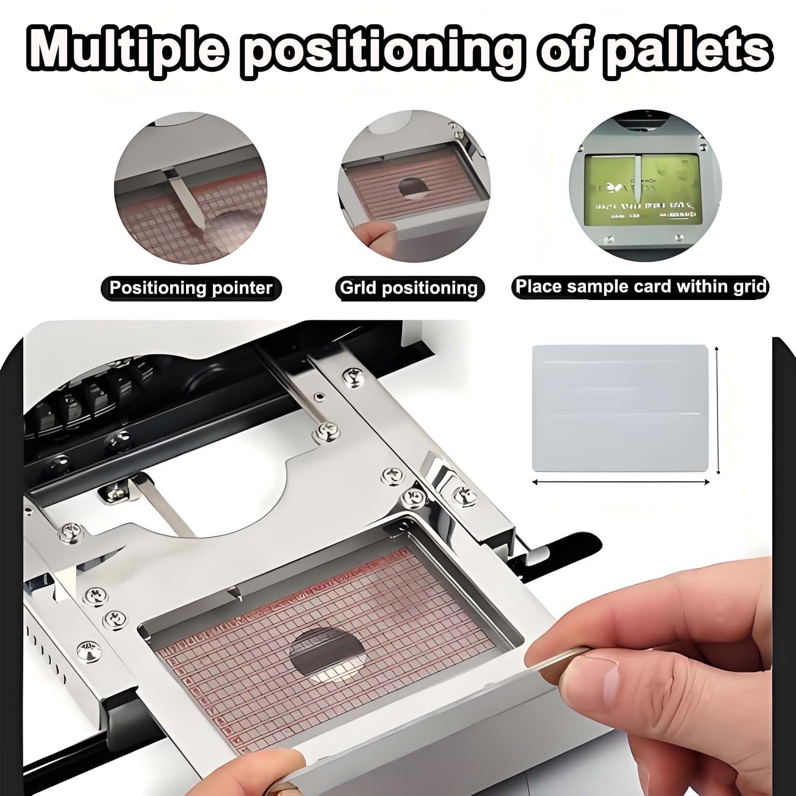 Imprimante Portable pour Cartes d'identité et Cartes en Plastique PVC, avec molettes de 72 caractères, gaufrage de 1 à 12 Lignes pour Cartes de Membre, VIP et Cartes Cadeaux (85,5 x 55 mm)