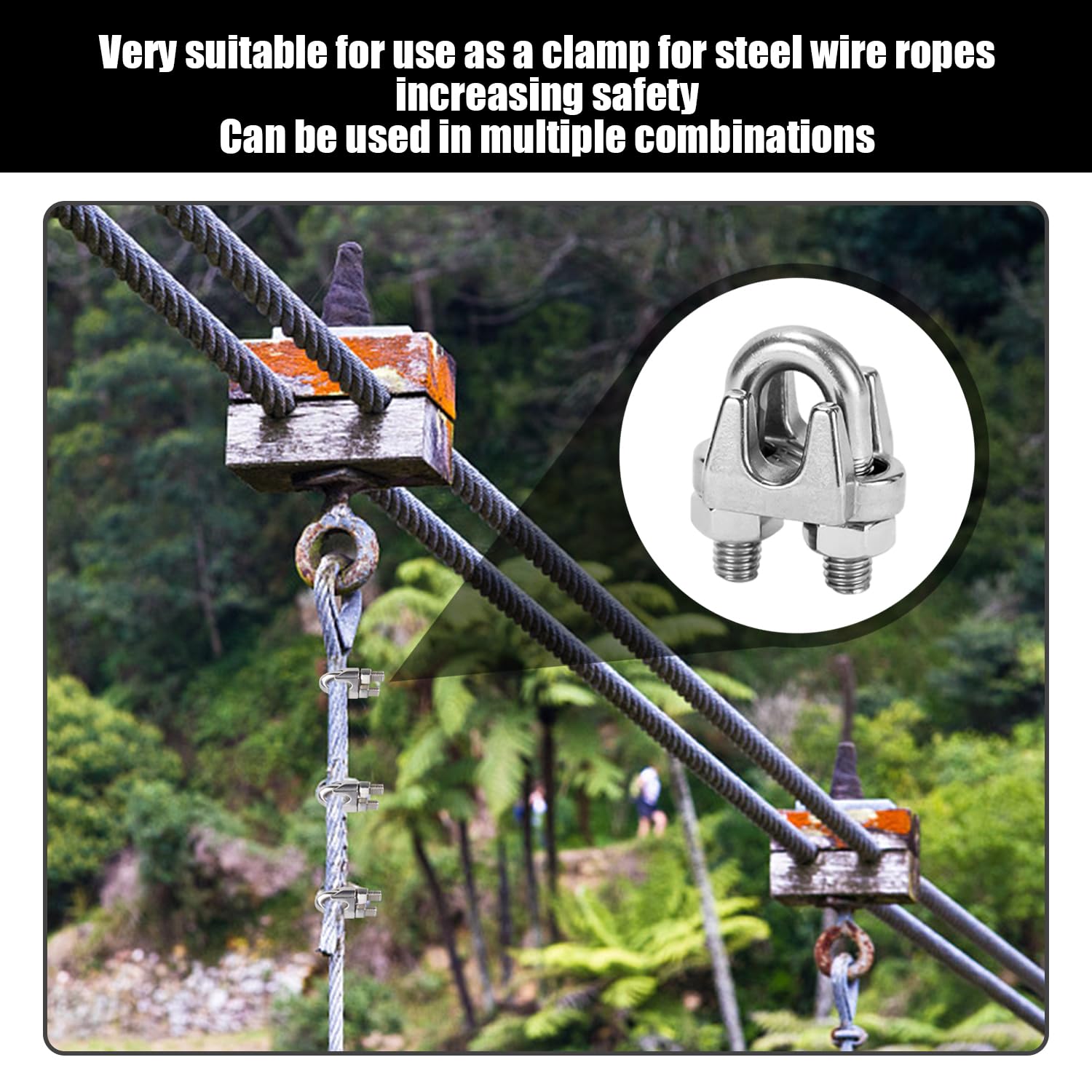 20 Piezas De Mandriles De Cable, Abrazaderas De Cable De Acero Inoxidable, Sujetadores De Sillín con Pernos En Forma De U, Adecuados para Muebles, Tuberías De Seguridad Y Equipos De Gimnasia.