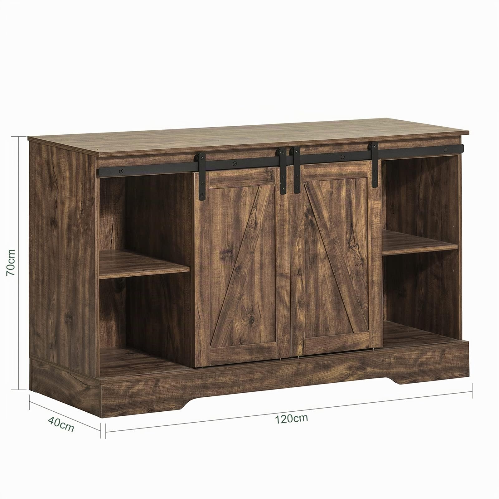 SoBuy Mueble recibidor aparador 120x40x70cm para recibidor | Mueble almacenaje puerta corrediza granero + estantes ajustables, PB E1, capacidad 50kg FSB60-N