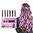 MSDADA New Hair Chalk Comb Temporary Hair Color Dye for Girls Kids with Light Color Hair, Washable Hair Chalk for Girls Age 4 5 6 7 8 9 10 Birthday Cosplay DIY, Christmas (Purple & Pink)