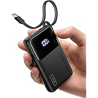 INIU 45W Power Bank, 10000mAh Ricarica Rapida Powerbank con Cavo USB C Integrati