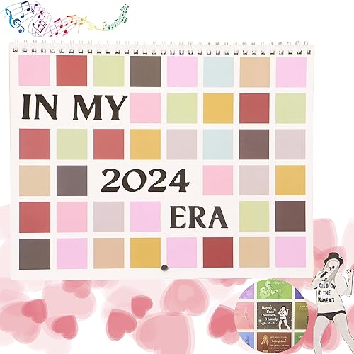 Calendario de gira de Eras 2024, calendario de Eras Tour, pósteres musicales, portada de álbum, calendario 2024 para fanáticos, regalo para amantes disponible en Yaxa Colombia